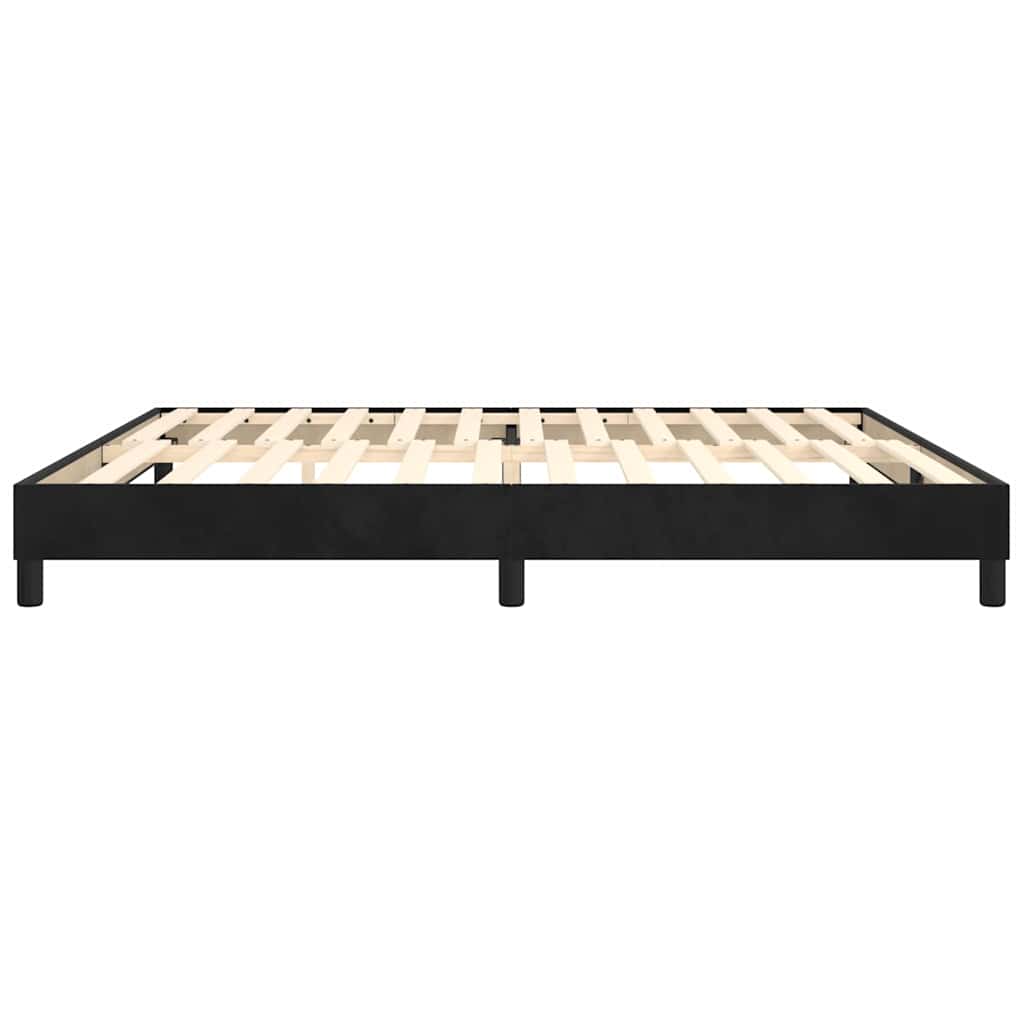 Struttura Letto a Rete a Molle Nero 200x200 cm in Velluto