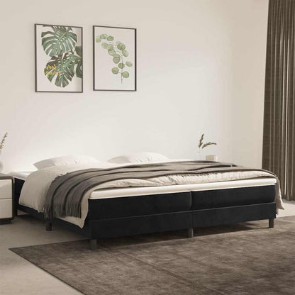 Struttura Letto a Rete a Molle Nero 200x200 cm in Velluto