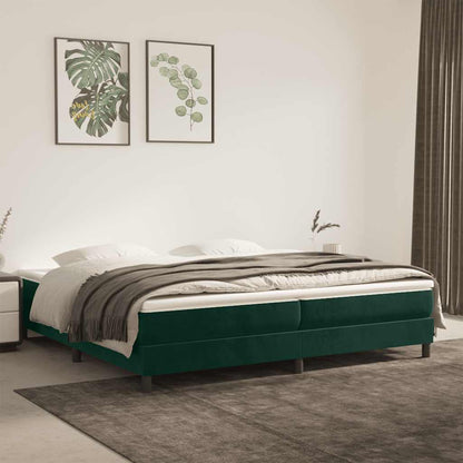 Struttura Letto a Rete a Molle Verde Scuro 200x200 cm in Velluto | homemem39