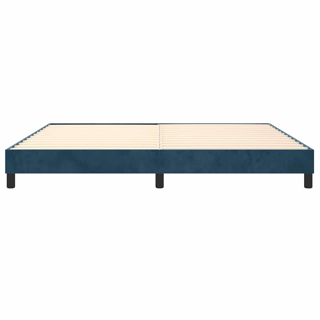 Struttura Letto a Rete a Molle Blu Scuro 200x200 cm in Velluto