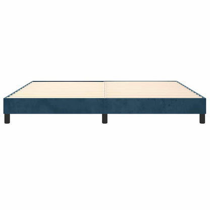 Struttura Letto a Rete a Molle Blu Scuro 200x200 cm in Velluto