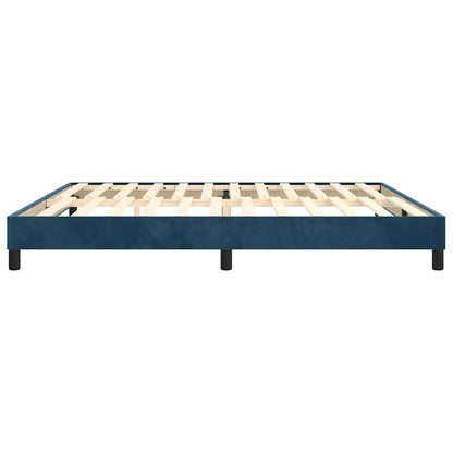 Struttura Letto a Rete a Molle Blu Scuro 200x200 cm in Velluto