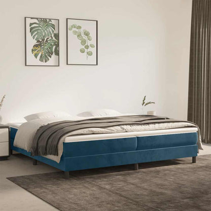 Struttura Letto a Rete a Molle Blu Scuro 200x200 cm in Velluto | homemem39