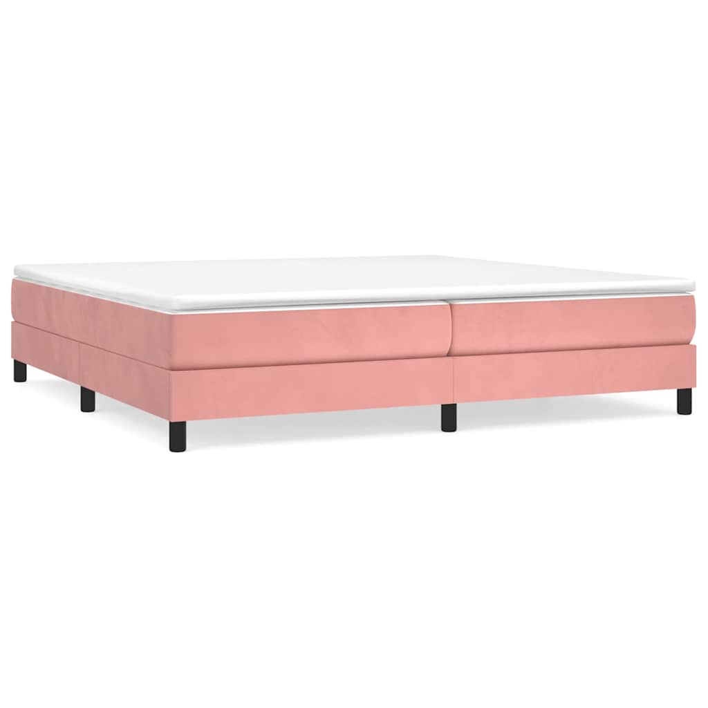 Struttura Letto a Rete a Molle Rosa 200x200 cm in Velluto