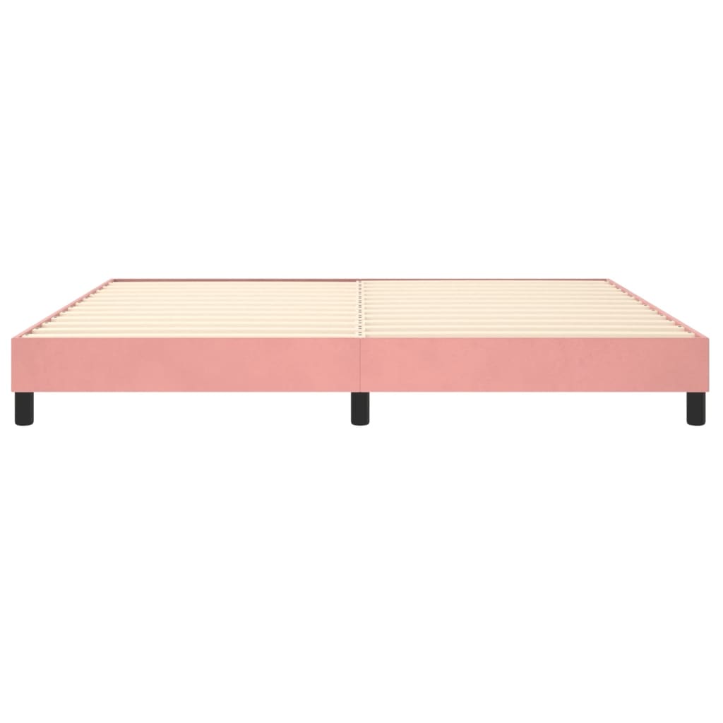 Struttura Letto a Rete a Molle Rosa 200x200 cm in Velluto | homemem39