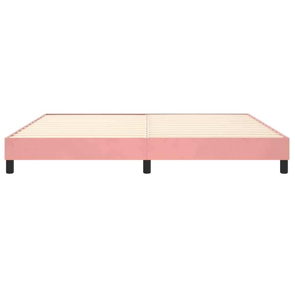Struttura Letto a Rete a Molle Rosa 200x200 cm in Velluto