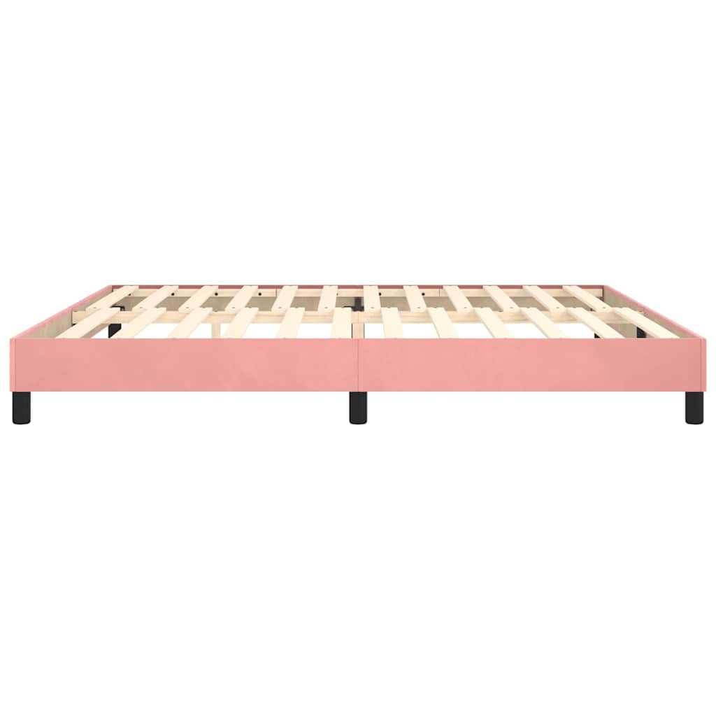 Struttura Letto a Rete a Molle Rosa 200x200 cm in Velluto