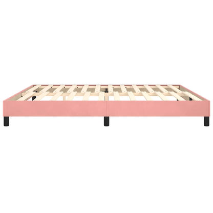 Struttura Letto a Rete a Molle Rosa 200x200 cm in Velluto