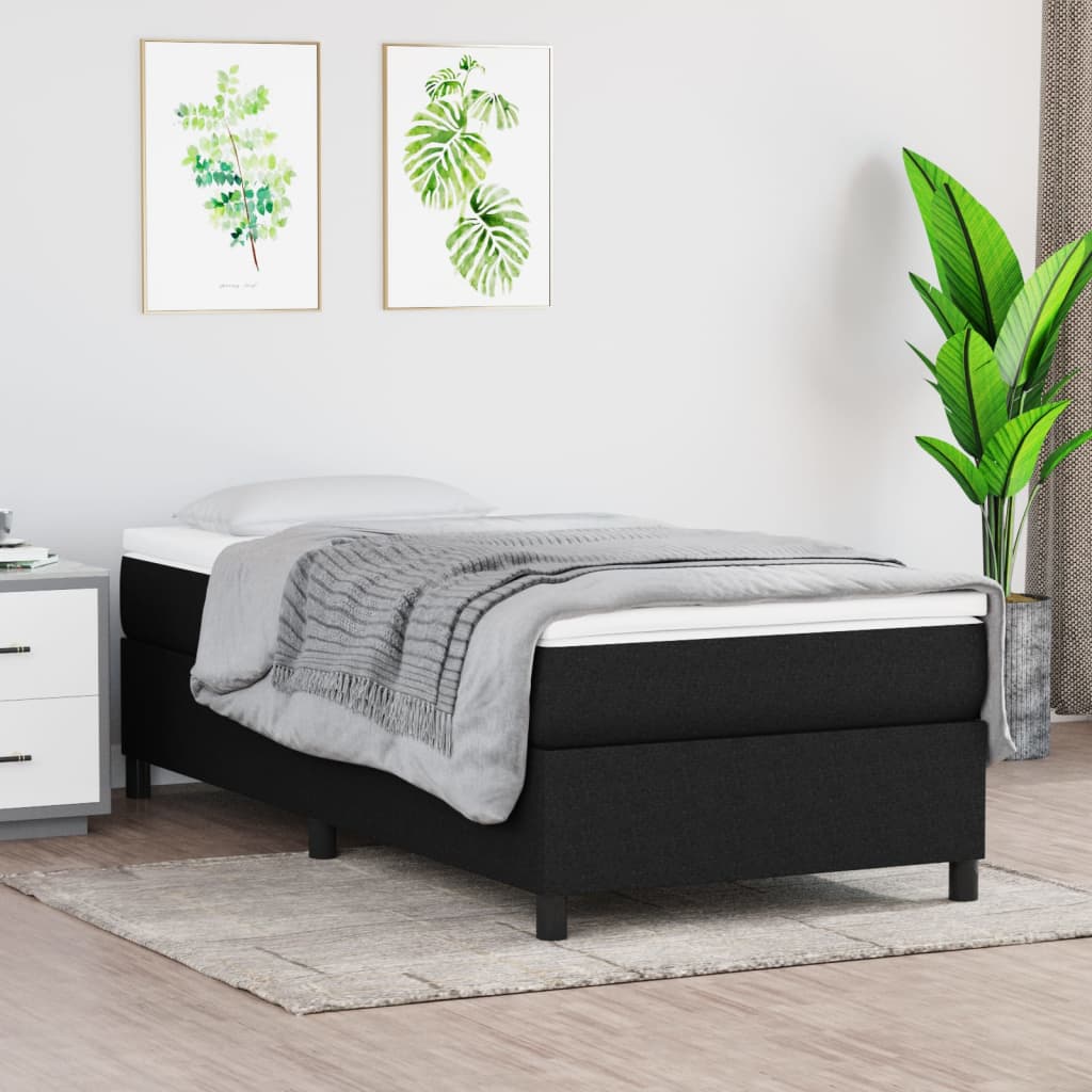 Struttura Letto a Rete a Molle Nero 80x200 cm Tessuto | homemem39