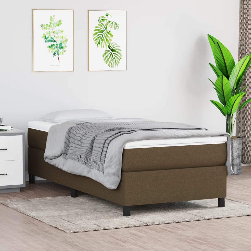 Struttura Letto a Rete a Molle Marrone Scuro 80x200 cm Tessuto | homemem39