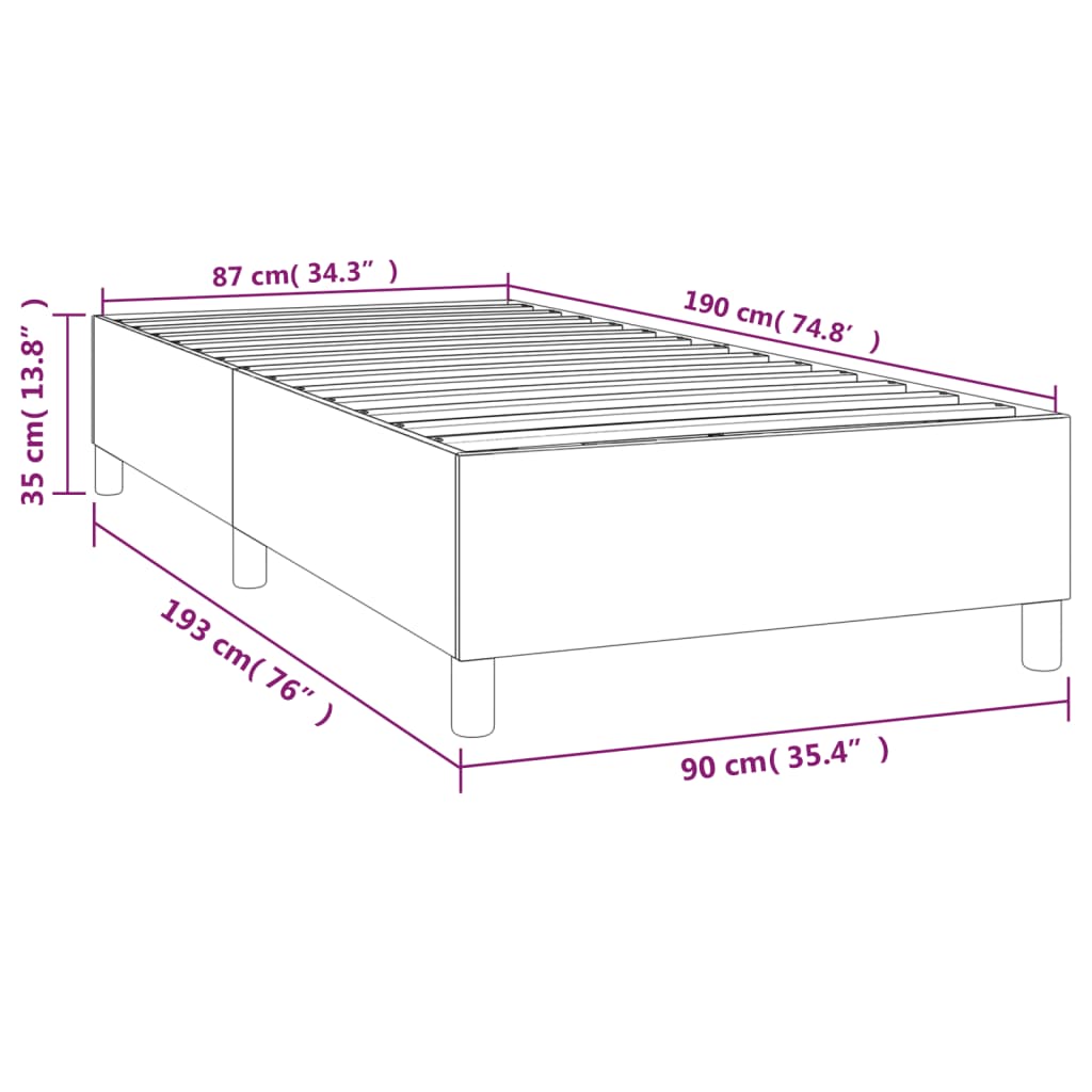 Struttura Letto a Rete a Molle Tortora 90x190 cm Tessuto | homemem39
