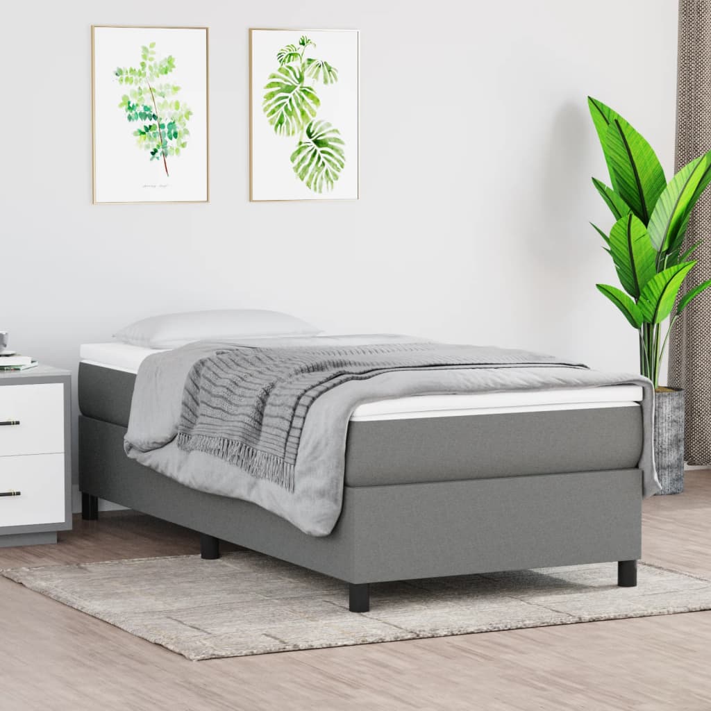 Struttura Letto a Rete a Molle Grigio Scuro 90x200 cm Tessuto | homemem39