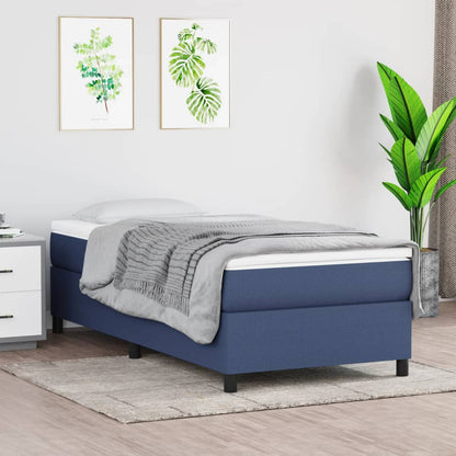 Struttura Letto a Rete a Molle Blu 90x200 cm in Tessuto | homemem39