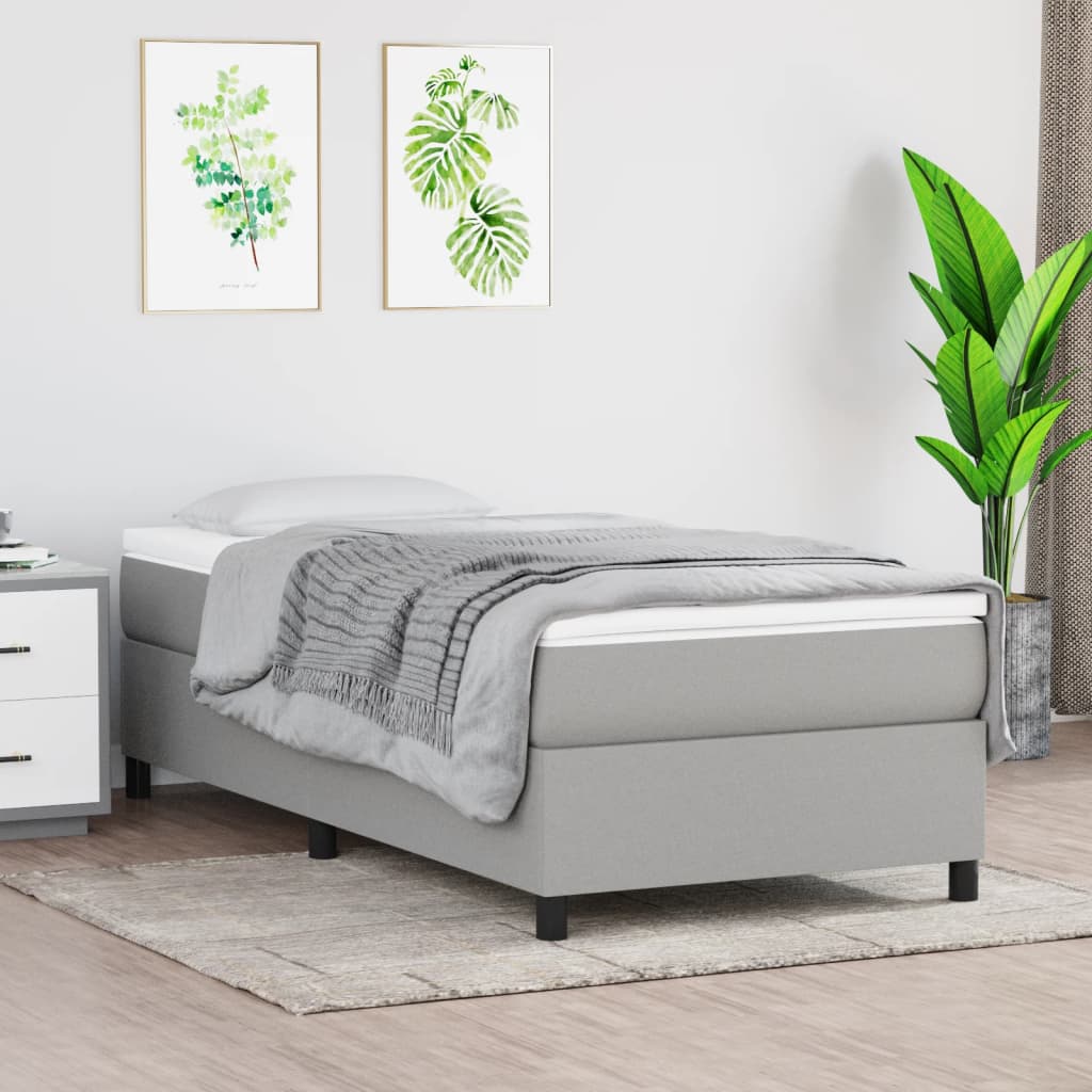 Struttura Letto a Rete a Molle Grigio Chiaro 100x200 cm Tessuto | homemem39