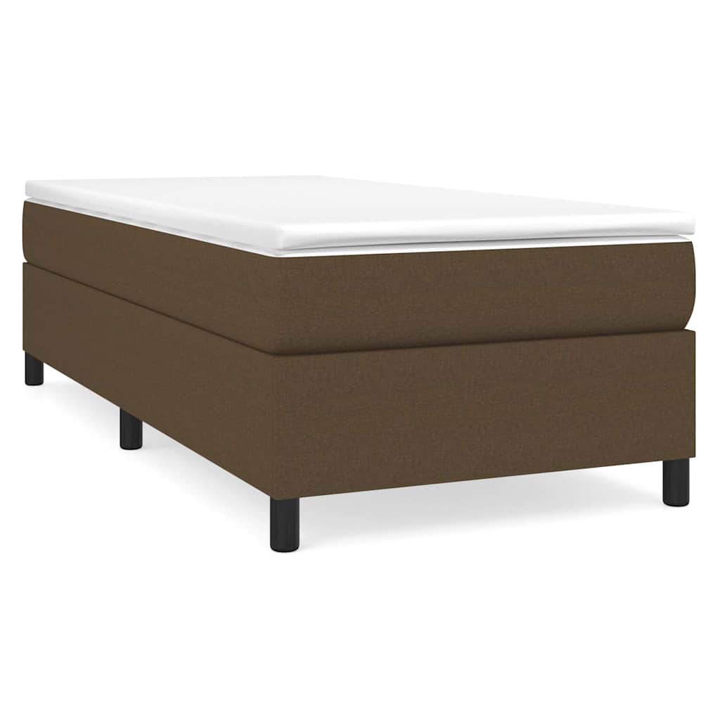Struttura Letto a Rete a Molle Marrone Scuro 100x200 cm Tessuto