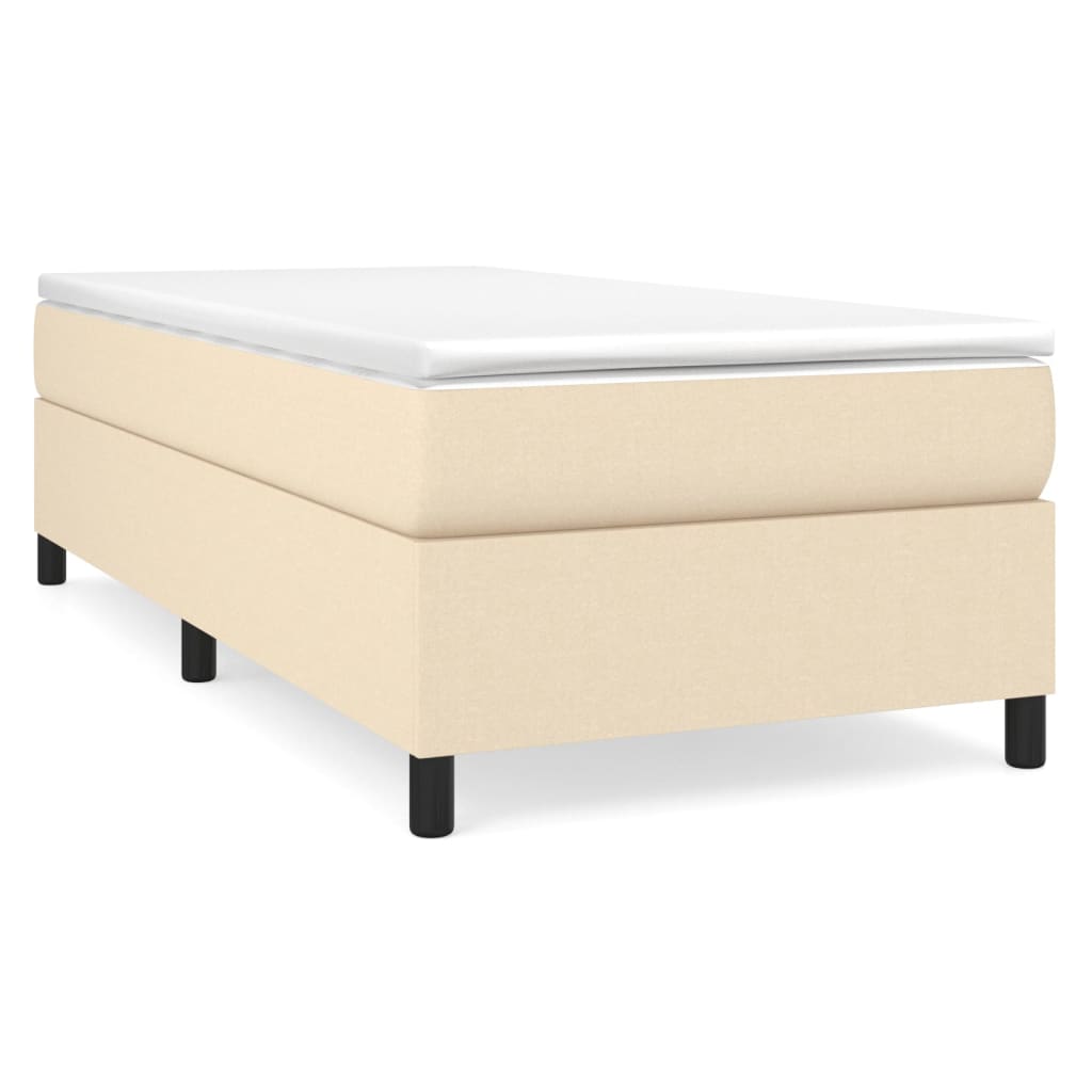 Struttura Letto a Rete a Molle Crema 100x200 cm in Tessuto | homemem39
