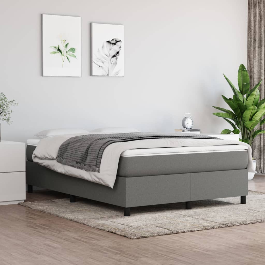 Struttura Letto a Rete a Molle Grigio Scuro 140x190 cm Tessuto | homemem39