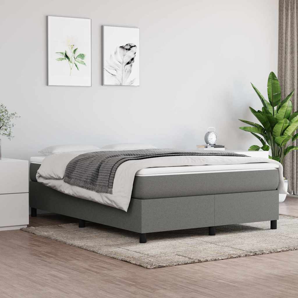 Struttura Letto a Rete a Molle Grigio Scuro 140x190 cm Tessuto