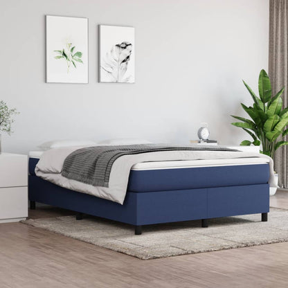 Struttura Letto a Rete a Molle Blu 140x190 cm in Tessuto | homemem39