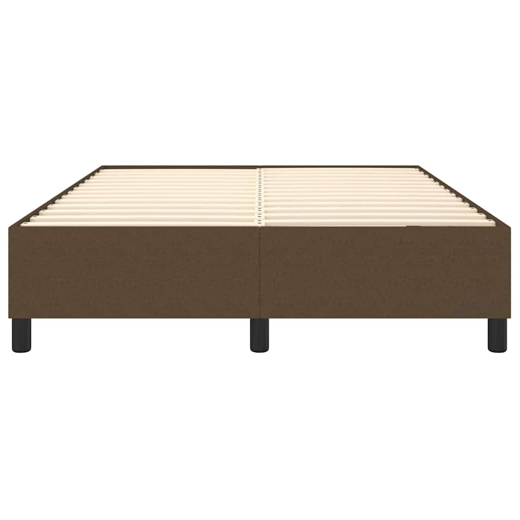 Struttura Letto a Rete a Molle Marrone Scuro 140x200 cm Tessuto