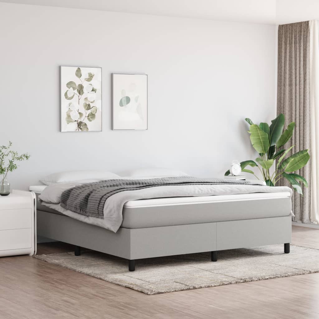 Struttura Letto a Rete a Molle Grigio Chiaro 160x200 cm Tessuto | homemem39