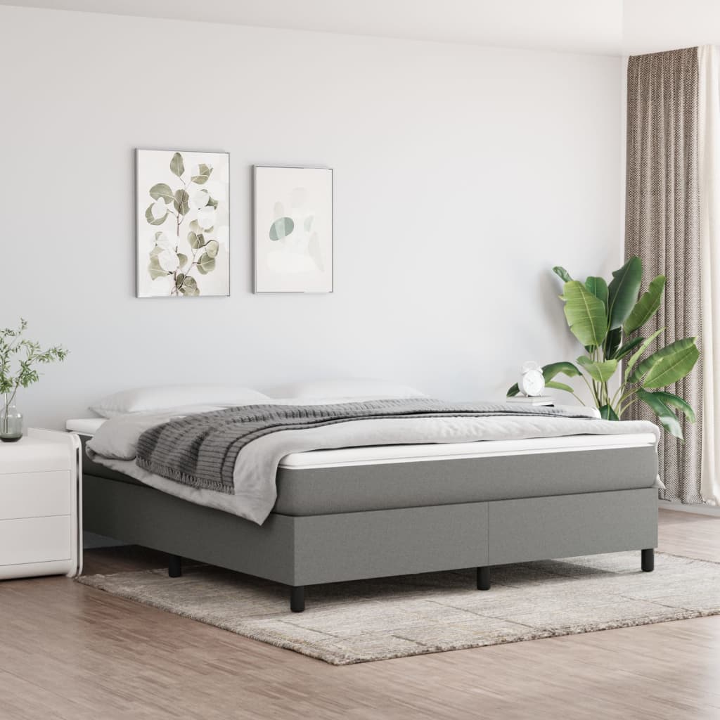 Struttura Letto a Rete a Molle Grigio Scuro 160x200 cm Tessuto | homemem39
