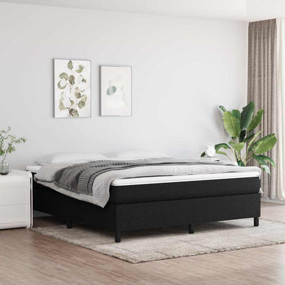 Struttura Letto a Rete a Molle Nero 160x200 cm in Tessuto