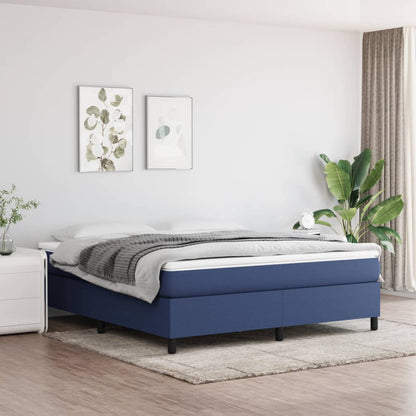 Struttura Letto a Rete a Molle Blu 160x200 cm in Tessuto | homemem39