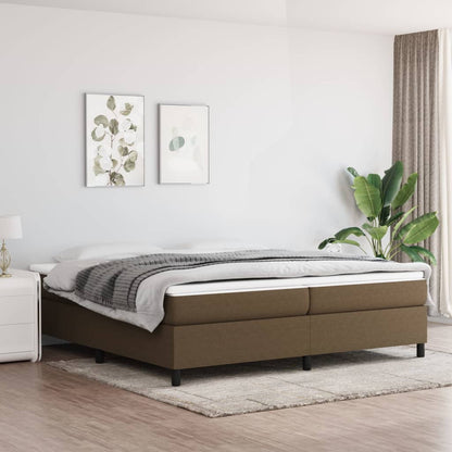 Struttura Letto a Rete a Molle Marrone Scuro 200x200 cm in Tessuto | homemem39