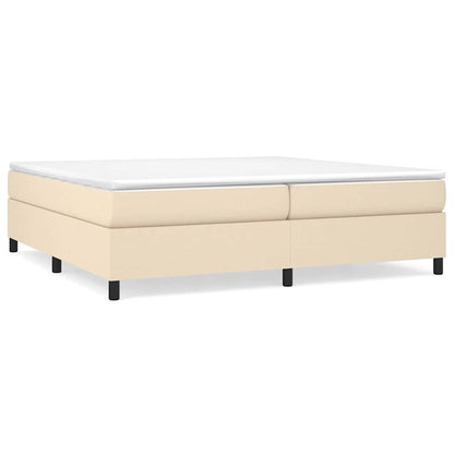 Struttura Letto a Rete a Molle Crema 200x200 cm in Tessuto