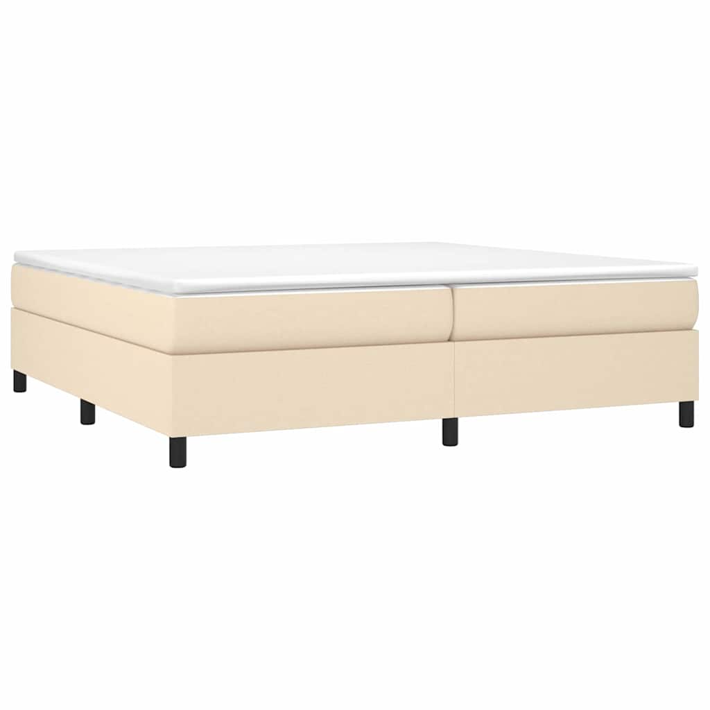 Struttura Letto a Rete a Molle Crema 200x200 cm in Tessuto