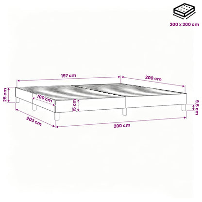 Struttura Letto a Rete a Molle Crema 200x200 cm in Tessuto