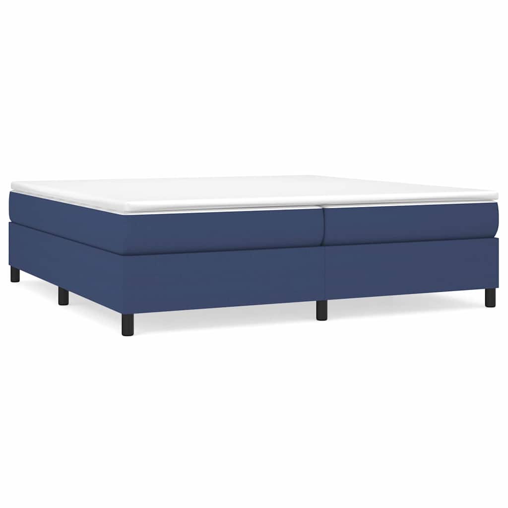 Struttura Letto a Rete a Molle Blu 200x200 cm in Tessuto