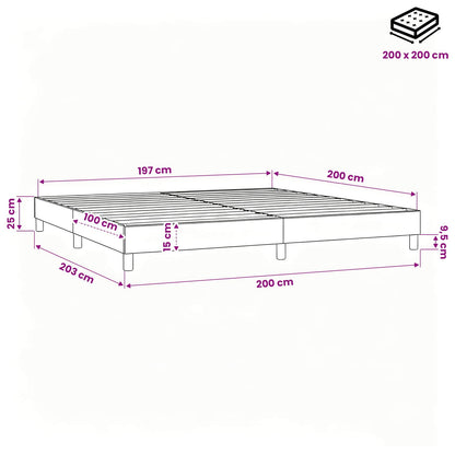 Struttura Letto a Rete a Molle Blu 200x200 cm in Tessuto