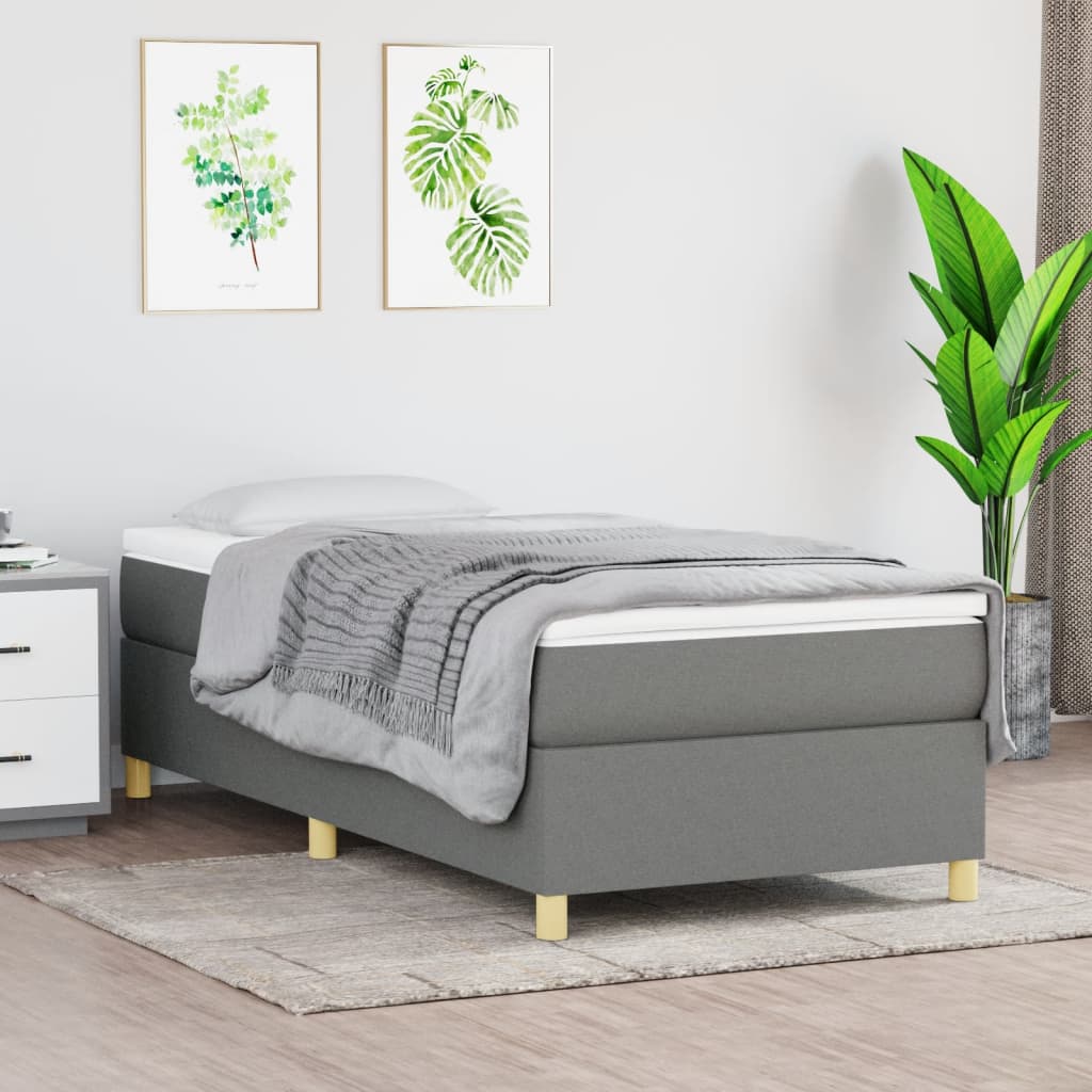 Struttura Letto a Rete a Molle Grigio Scuro 80x200 cm Tessuto | homemem39