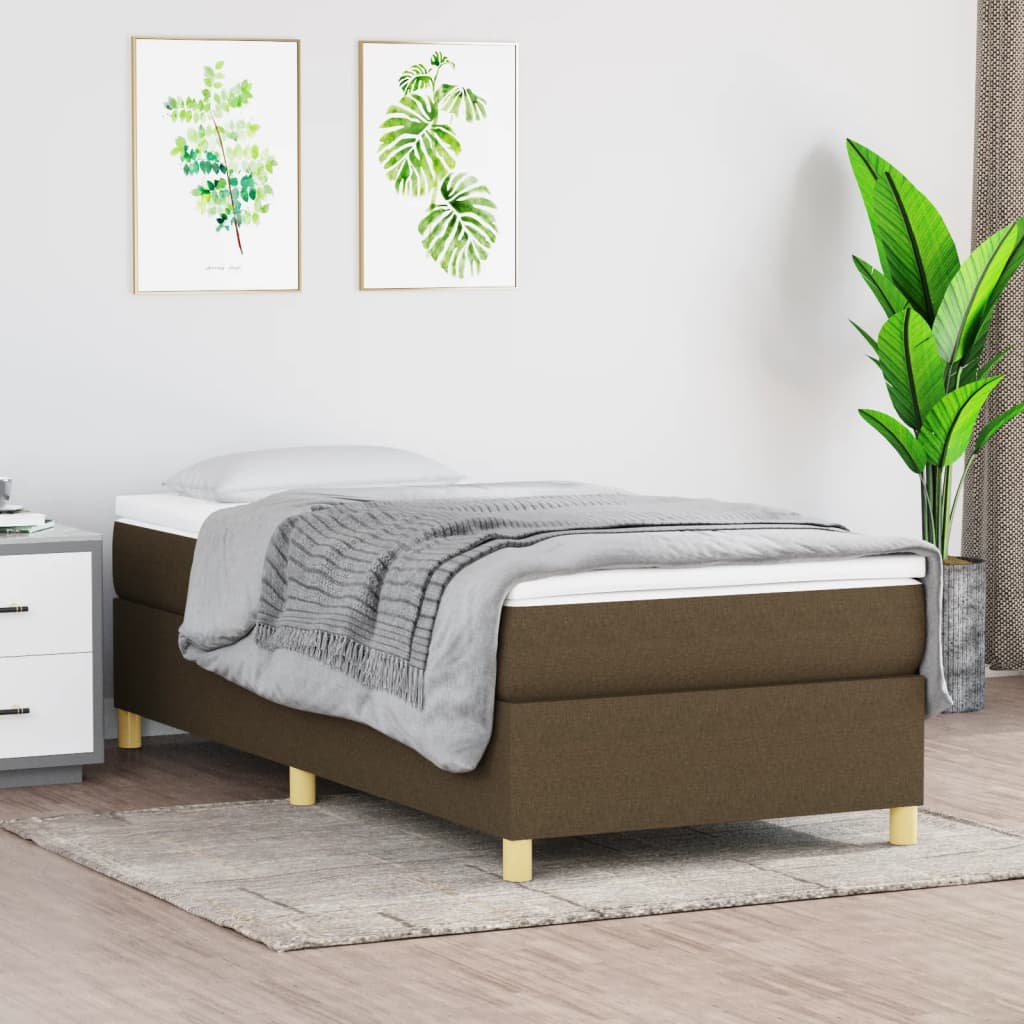 Struttura Letto a Rete a Molle Marrone Scuro 80x200 cm Tessuto | homemem39