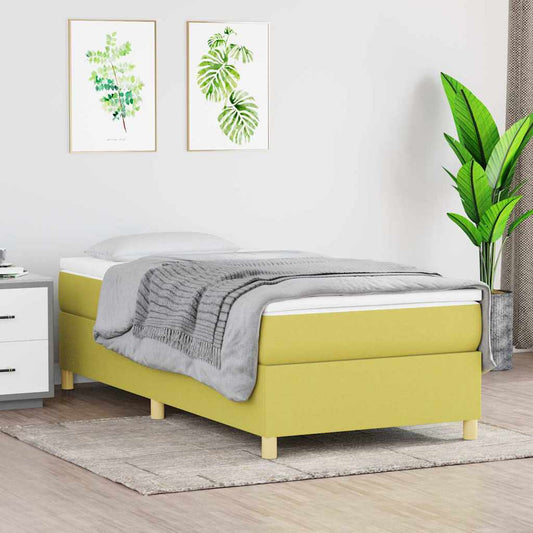 Struttura Letto a Rete a Molle Verde 80x200 cm in Tessuto