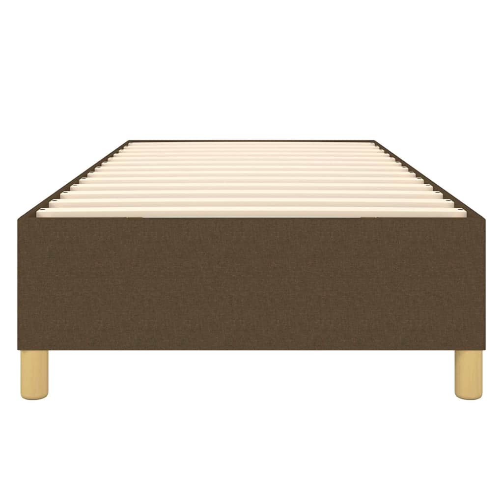 Struttura Letto a Rete a Molle Marrone Scuro 90x190 cm Tessuto