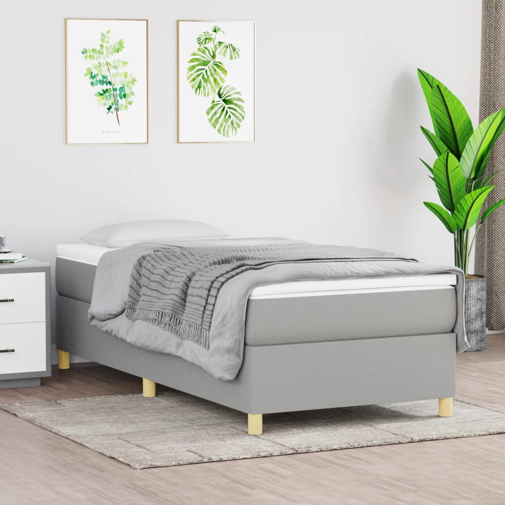 Struttura Letto a Rete a Molle Grigio Chiaro 90x200 cm Tessuto | homemem39