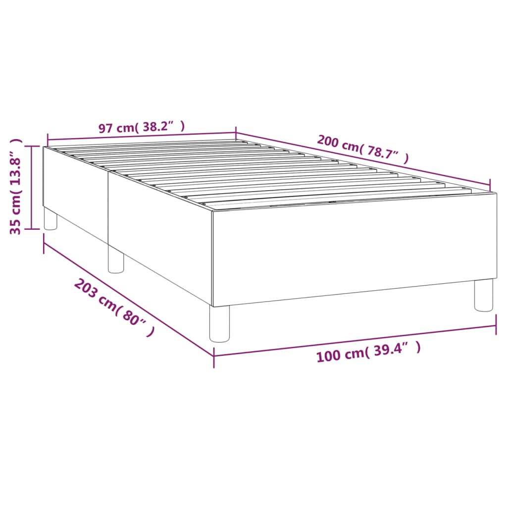 Struttura Letto a Rete a Molle Grigio Chiaro 100x200 cm Tessuto | homemem39