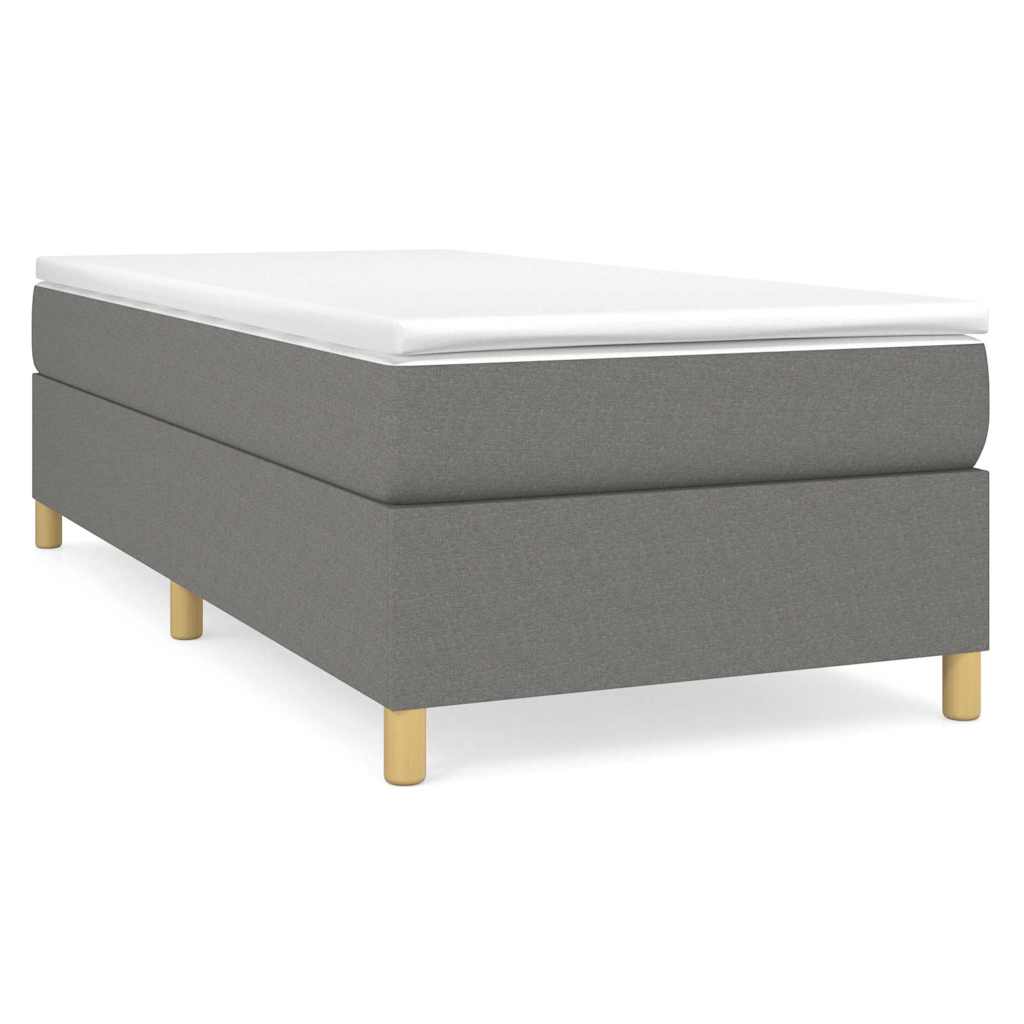 Struttura Letto a Rete a Molle Grigio Scuro 100x200 cm Tessuto