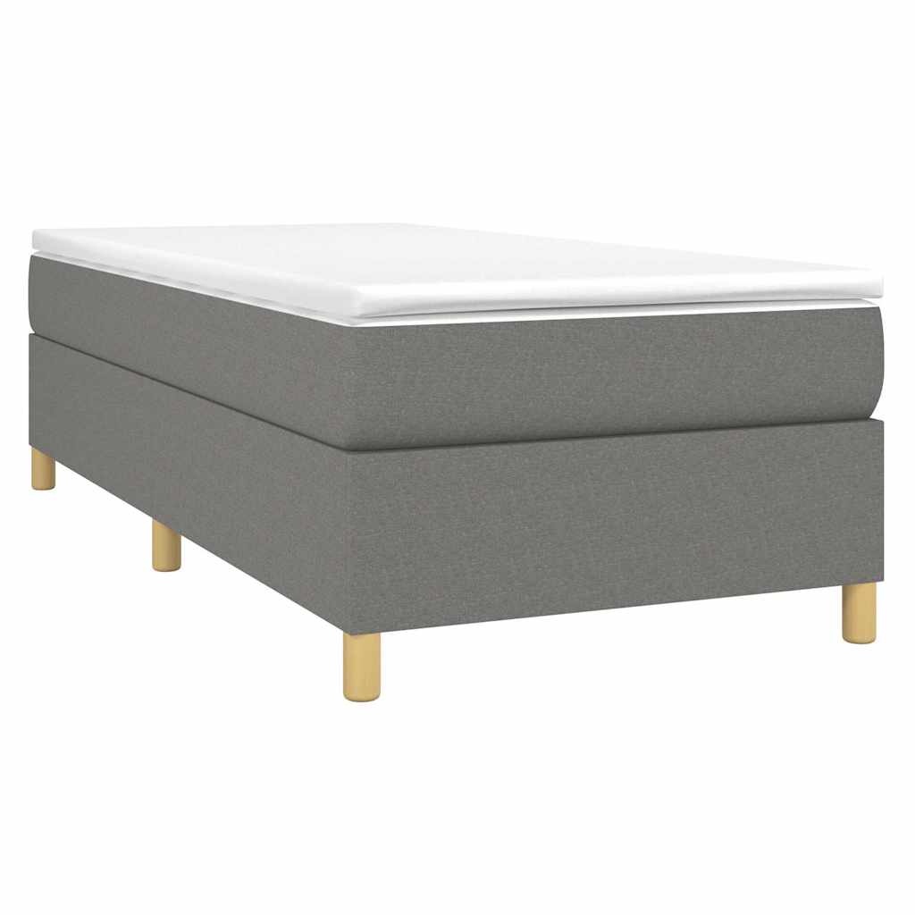 Struttura Letto a Rete a Molle Grigio Scuro 100x200 cm Tessuto