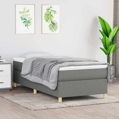 Struttura Letto a Rete a Molle Grigio Scuro 100x200 cm Tessuto