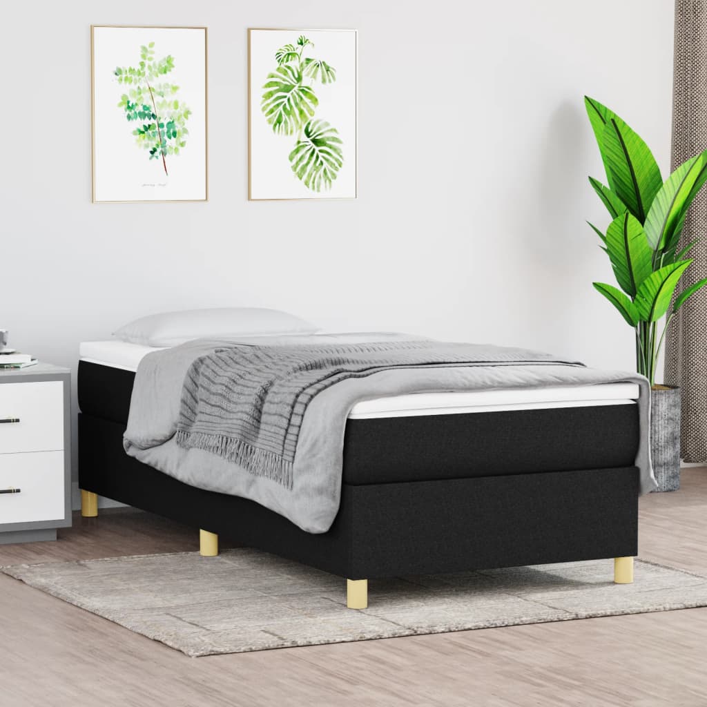 Struttura Letto a Rete a Molle Nero 100x200 cm in Tessuto | homemem39