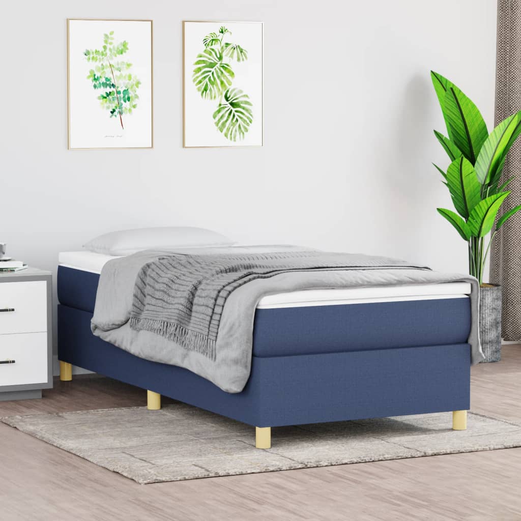 Struttura Letto a Rete a Molle Blu 100x200 cm in Tessuto | homemem39