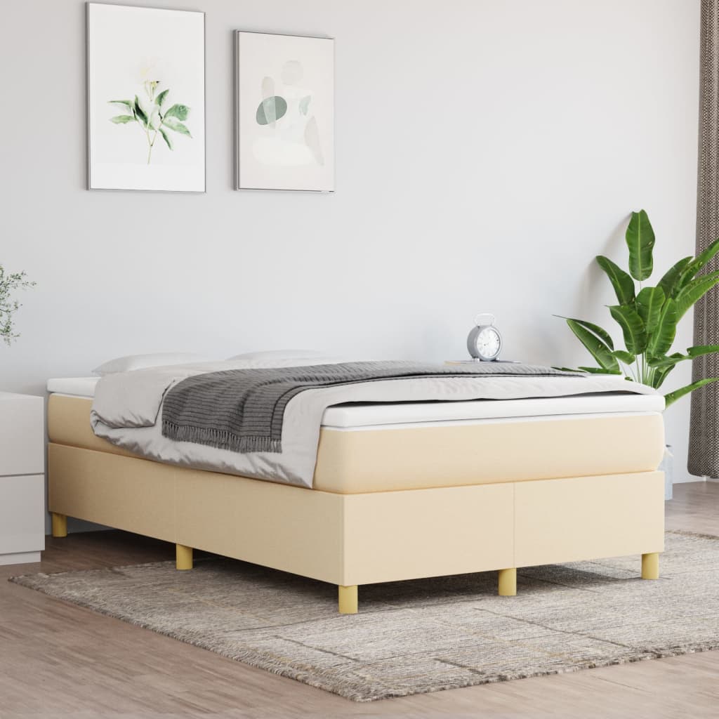 Struttura Letto a Rete a Molle Crema 120x200 cm Tessuto | homemem39