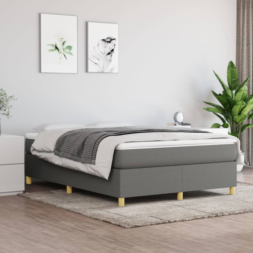 Struttura Letto a Rete a Molle Grigio Scuro 140x190 cm Tessuto | homemem39