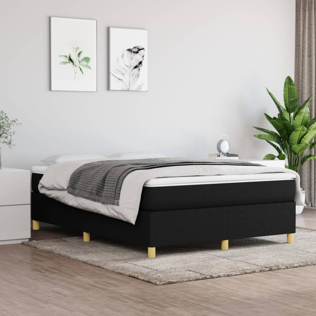 Struttura Letto a Rete a Molle Nero 140x190 cm in Tessuto | homemem39