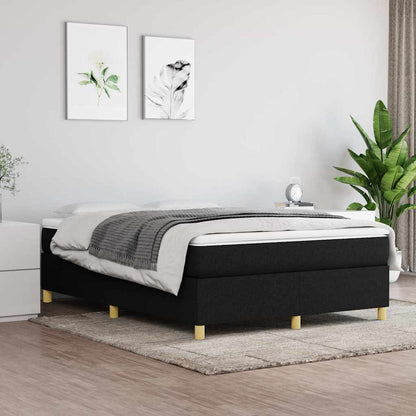 Struttura Letto a Rete a Molle Nero 140x190 cm in Tessuto