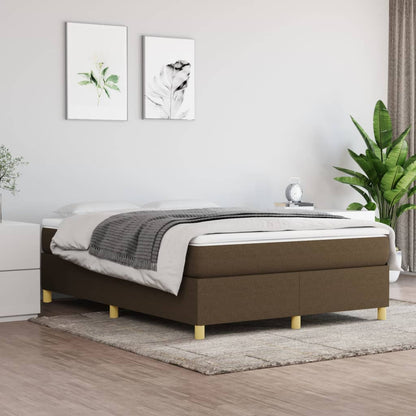 Struttura Letto a Rete a Molle Marrone Scuro 140x190 cm Tessuto